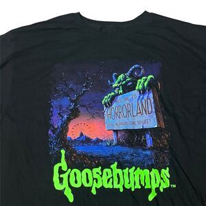 Goosebumps‎ Horrorland T-Shirt Mens Medium Black Graphic Tee Halloween Retro